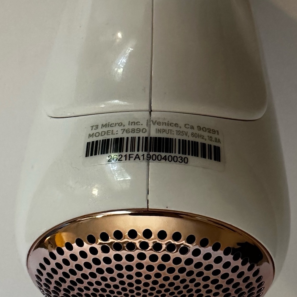 T3 Fit Compact-  White and Rose Gold Hair Dryer - Picture 4 of 4